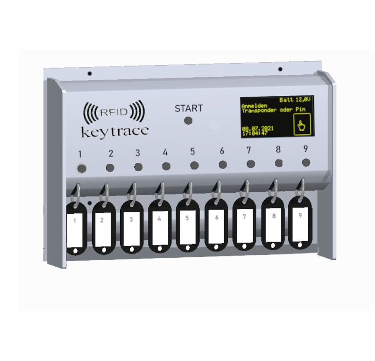 KeyTrace Mini Tableau à clés avec 9 emplacements et un écran tactile.